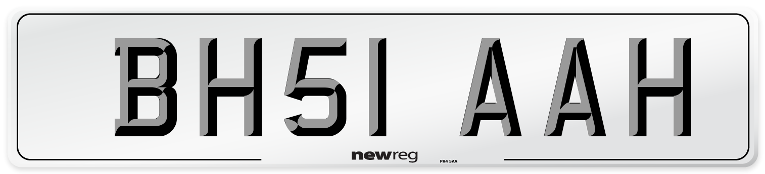 BH51 AAH Number Plate from New Reg